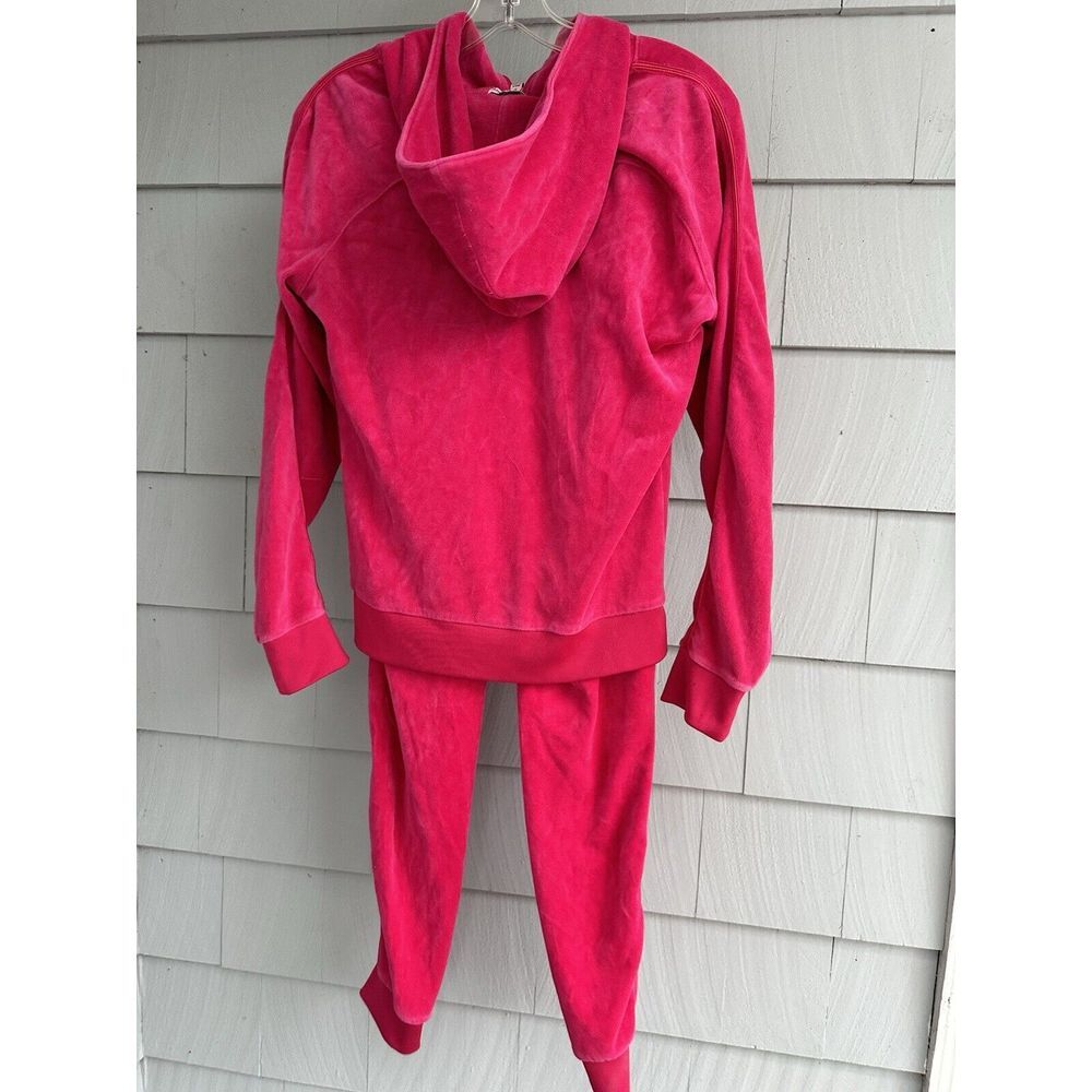 Juicy Couture Soft Velour Hot Pink Track Suit Jacket Pants‎ Set Size Small - Picture 4 of 9